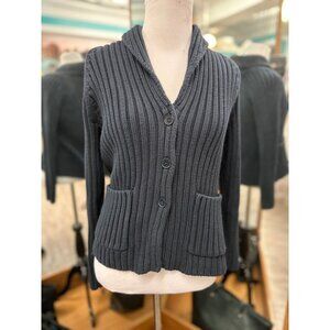 Talbots Black Cable Knit Cardigan in P